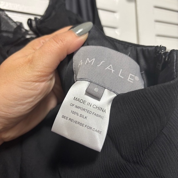 Amsale Black Silk Full Length Formal Sleeveless Halter Dress Women’s Size 6 - Picture 7 of 8